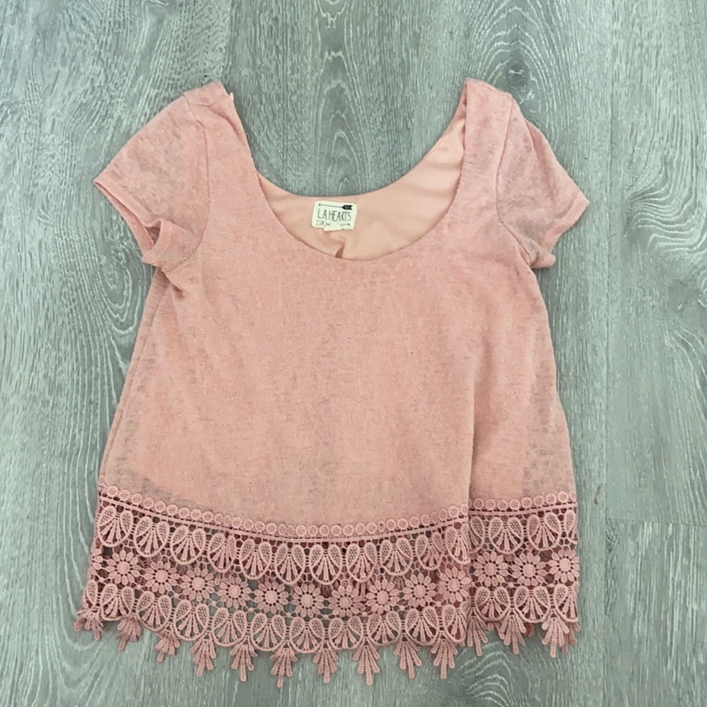 L.A. Hearts crop top with lace